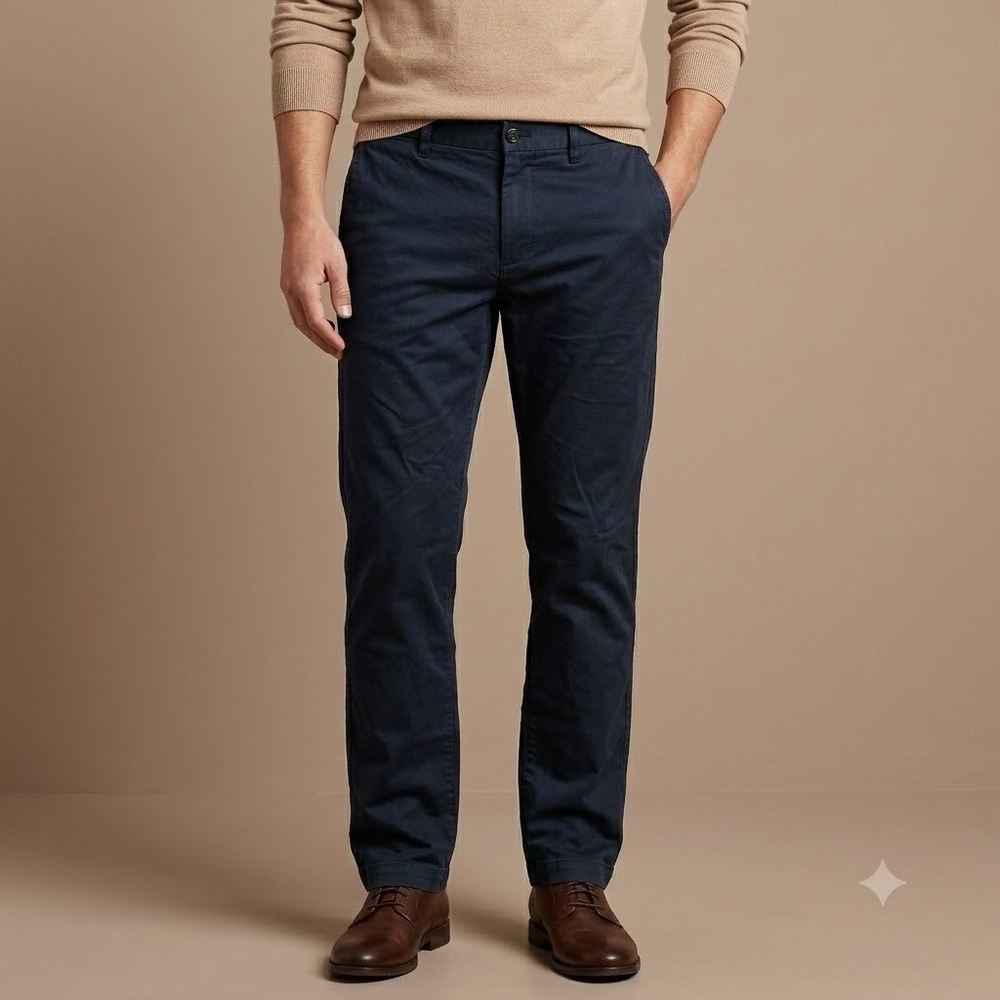 Banana Republic Vintage Straight Fit Chino Pants Men's 33x32 Navy Stretch